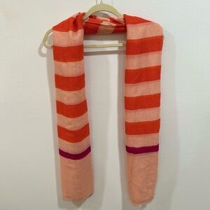 Vibrant Striped Scarf in Orange and Pink